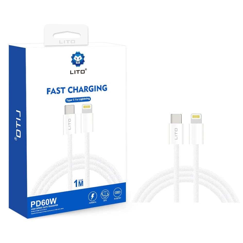 Lito - Καλώδιο δεδομένων (LD04) - Φόρτιση Type-C σε Lightning Fast PD60W, 2m - Λευκό 9