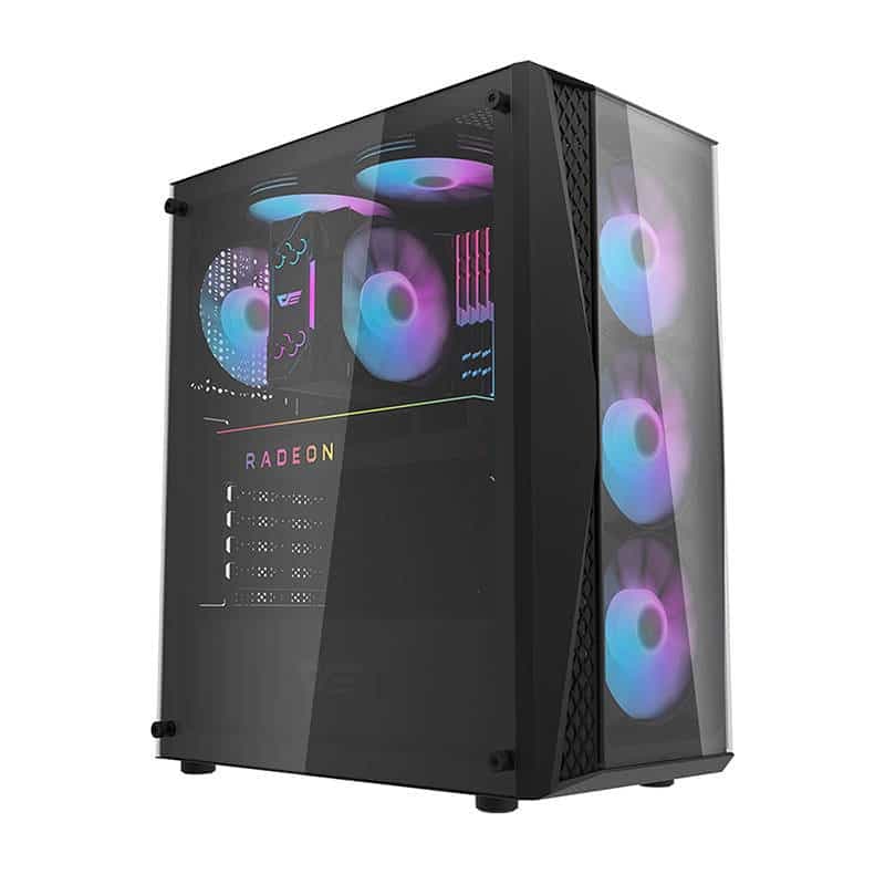 Darkflash DK352 Plus θήκη υπολογιστή (μαύρη) + 4 ανεμιστήρες RGB 8