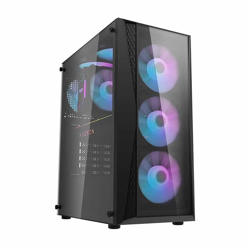 Darkflash DK352 Plus θήκη υπολογιστή (μαύρη) + 4 ανεμιστήρες RGB