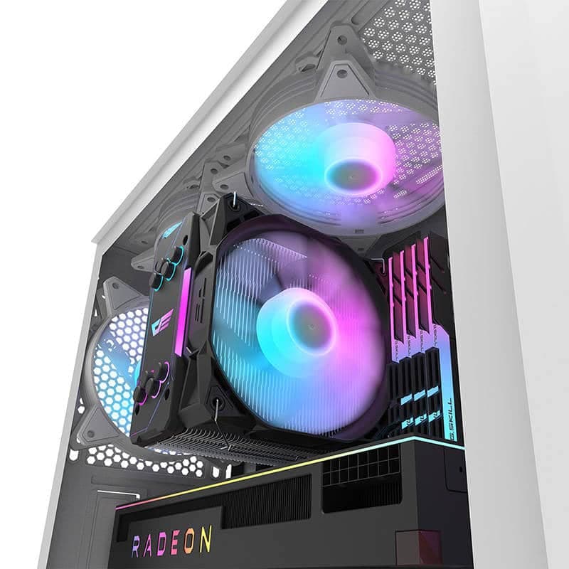 Darkflash DK352 Plus θήκη υπολογιστή (μαύρο και λευκό) + 4 ανεμιστήρες ARGB 6