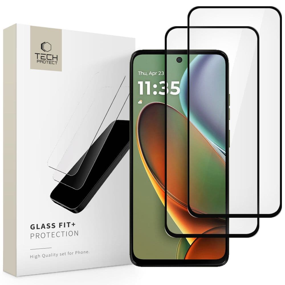 Tech-Protect Glass Fit+ Συσκευασία 2 Τεμαχίων Motorola Moto G15 / G15 Power / G05 / E15 Μαύρο