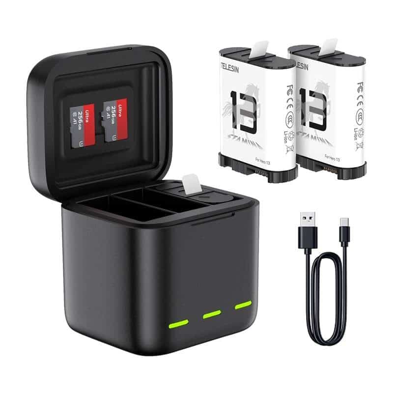 Φορτιστής μπαταρίας τριών καναλιών για GoPro Hero 13 Black Telesin (S0-BCG-10-TGP)