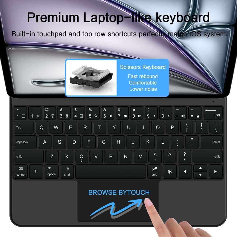 Tech-Protect Μαγνητικη Θηκη Smart Case + Πληκτρολογιο iPad Pro 12.9” 4 / 5 / 6 / 2020-2022 / Air 13” 1 / 2 / 2024-2025 Μαυρο 7