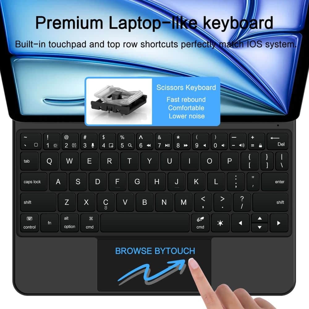 Tech-Protect Μαγνητικη Θηκη Smart Case + Πληκτρολογιο Για iPad Air 10.9” 4 / 5 / 2020-2022 / 11” 6 / 7 / 2024-2025 Μαυρη 7