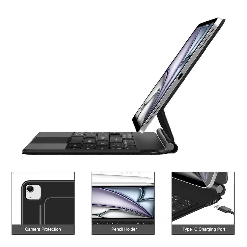 Tech-Protect Μαγνητικη Θηκη Smart Case + Πληκτρολογιο iPad Pro 12.9” 4 / 5 / 6 / 2020-2022 / Air 13” 1 / 2 / 2024-2025 Μαυρο 8