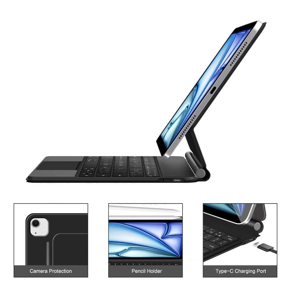 Tech-Protect Μαγνητικη Θηκη Smart Case + Πληκτρολογιο Για iPad Air 10.9” 4 / 5 / 2020-2022 / 11” 6 / 7 / 2024-2025 Μαυρη 8