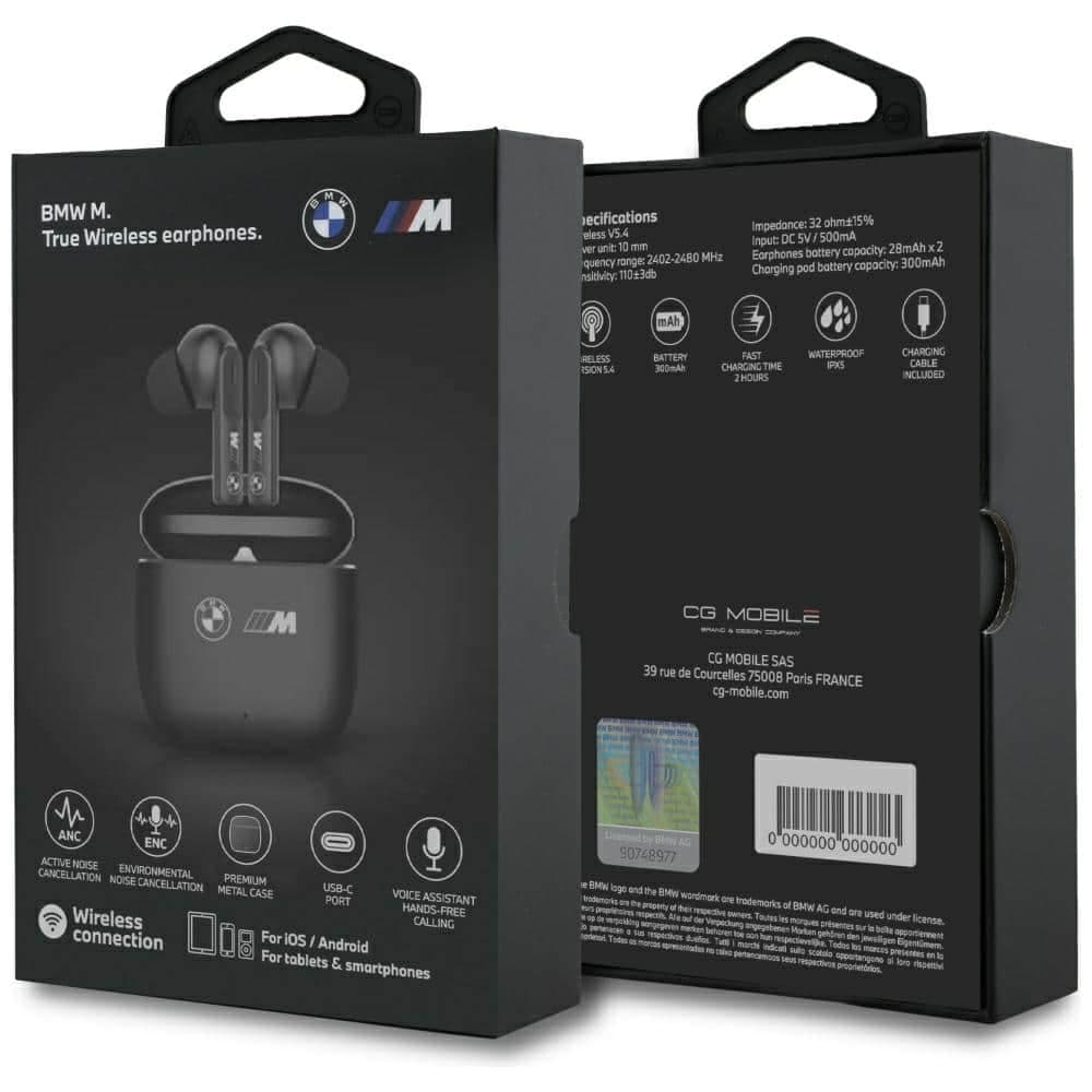 Ακουστικά Bluetooth TWS BMW M Μεταλλικά Ακουστικά με Λογότυπο M ANC-ENC Μαύρα 5