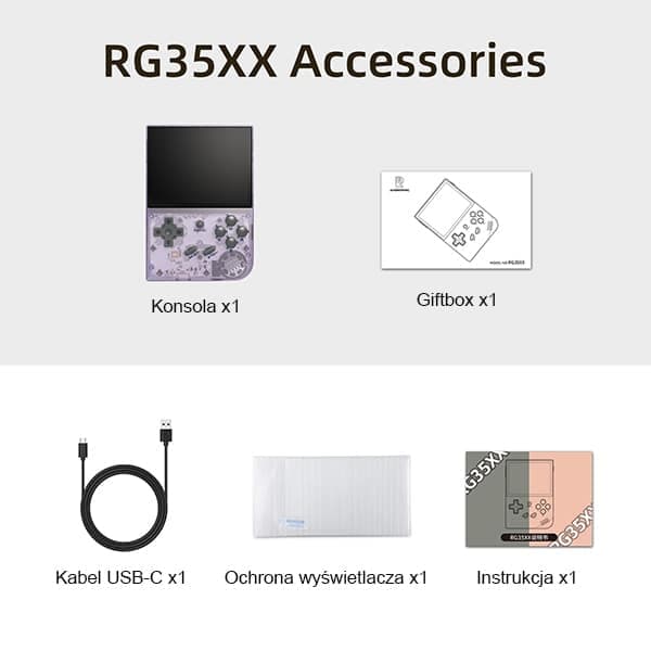 Anbernic RG35XX ημιδιαφανές μωβ Κονσόλα διπλού συστήματος (GarlicOS) 6