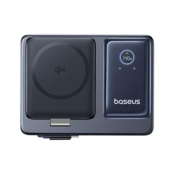 Φορτιστής γραφείου Baseus Nomos QI 5in1, 140W, 5A, 1 x USB-A - 2 x USB-C, Μαύρο P10178800123-00 3