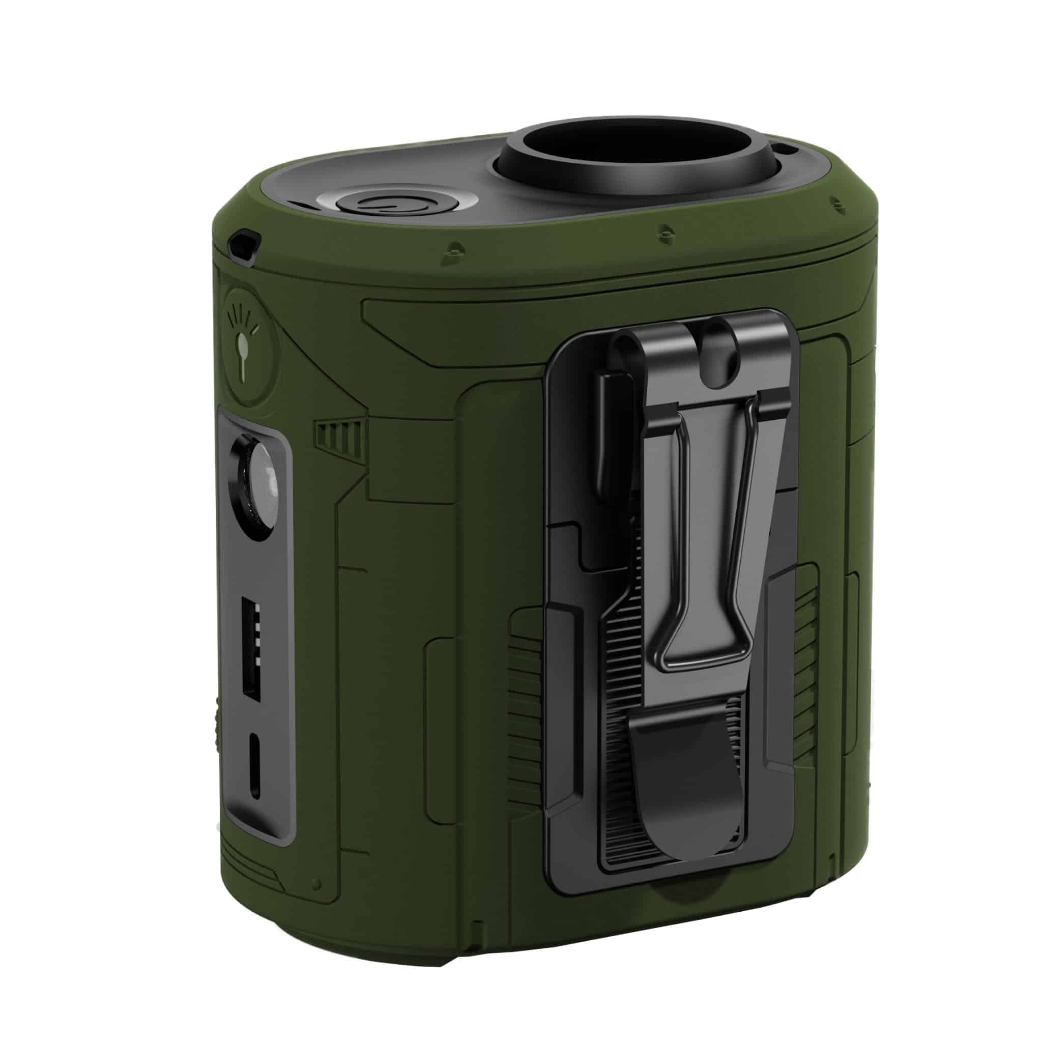 Techsuit - Φορητός μίνι ανεμιστήρας Premium (Z14) - με Power Bank, Επαναφορτιζόμενος, 5 ταχύτητες ανέμου, Αγκράφα ζώνης, 5000mAh - Πράσινο