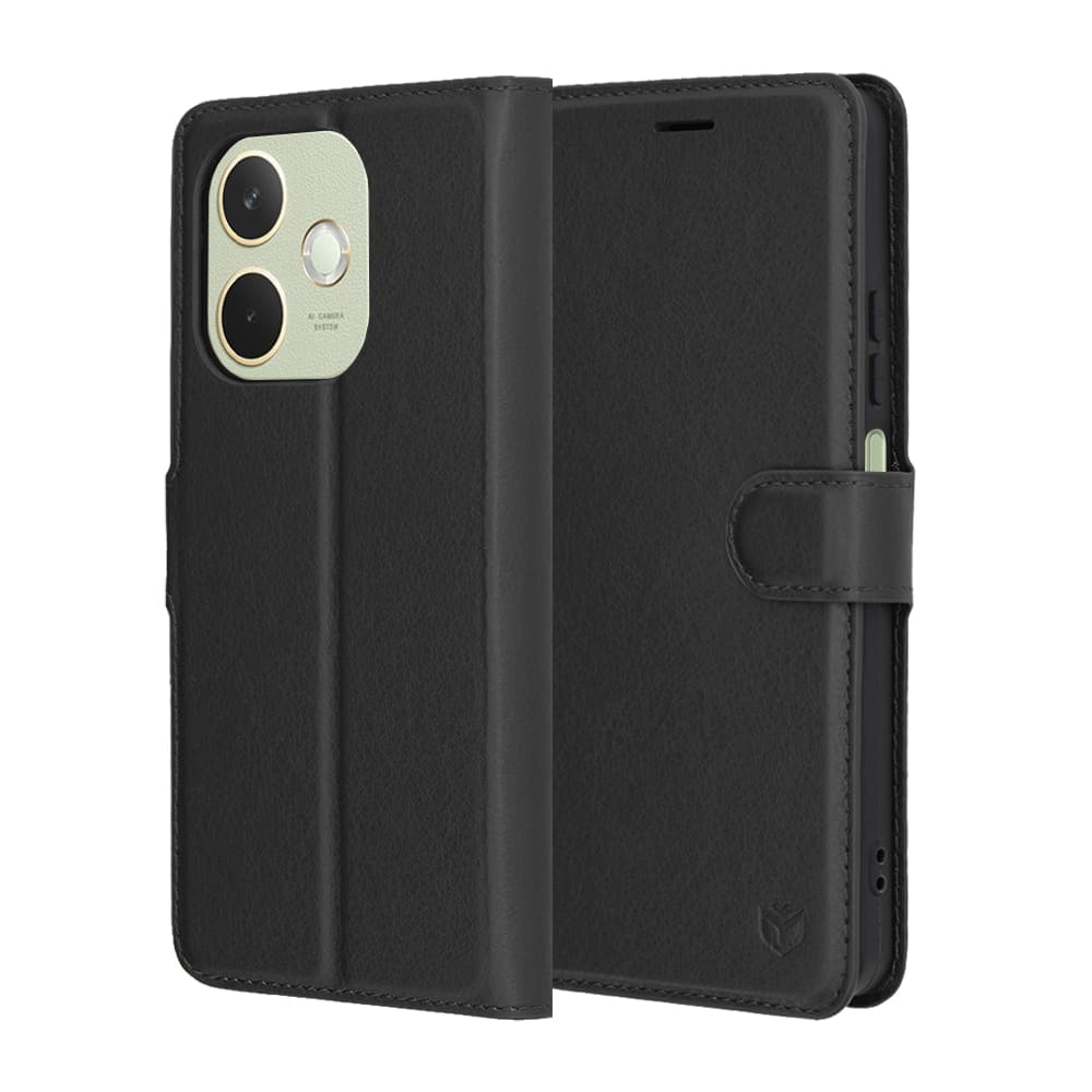 Techsuit Leather Folio - θήκη για Oppo A5 Pro 4G - Μαύρο