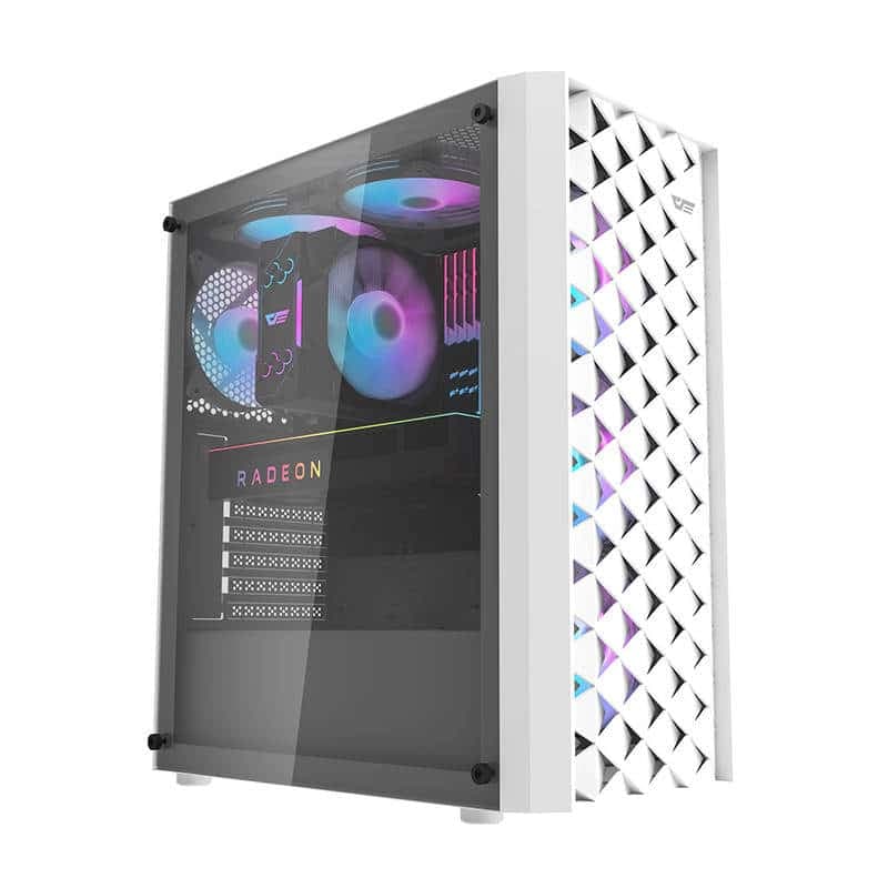 Darkflash DK351 θήκη υπολογιστή (λευκή) + 4 ανεμιστήρες RGB 2
