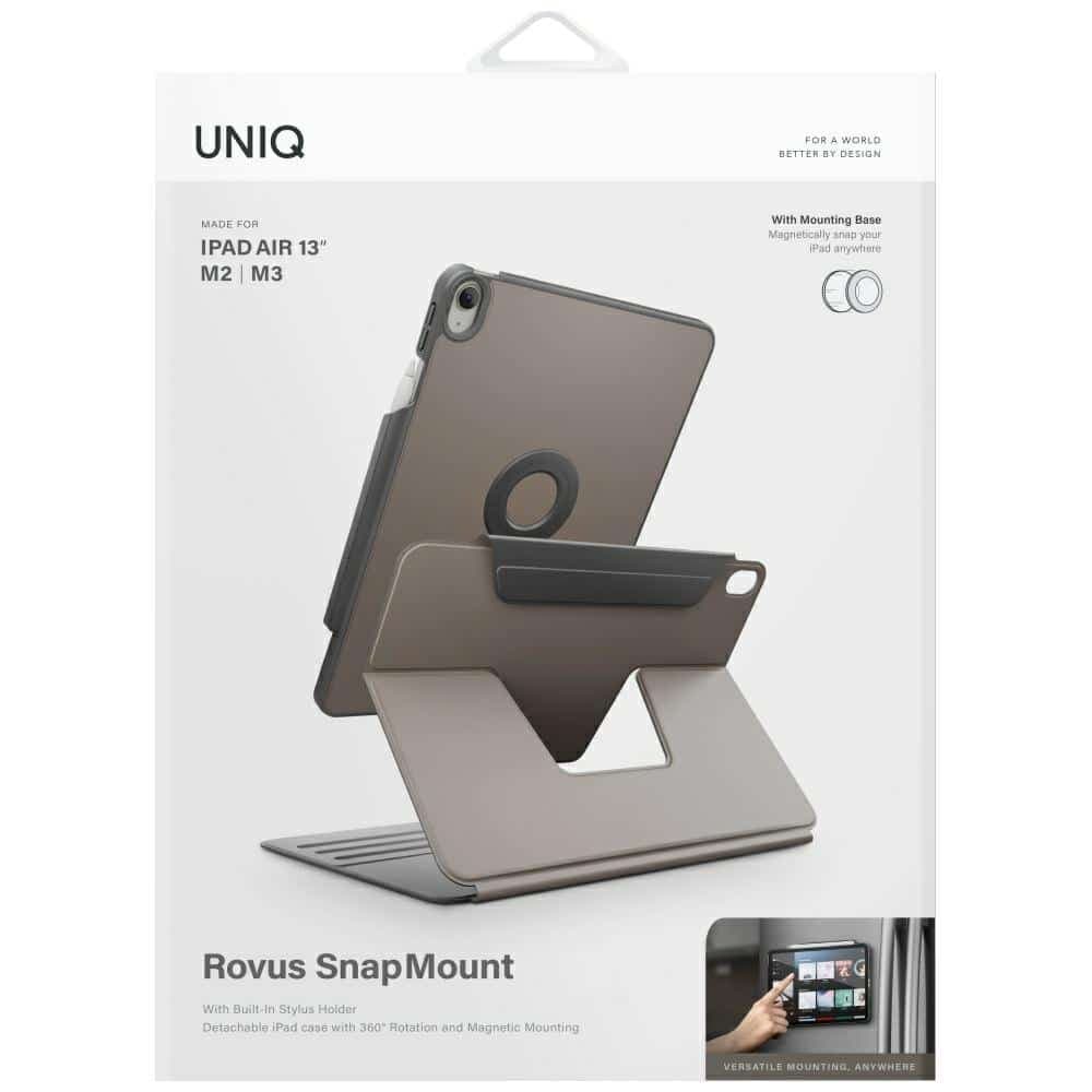 Θήκη UNIQ Rovus Snapmount Magnetic 360 Rotating Removal για iPad Air 13" M2/M3 (2024/2025) γκρι 10