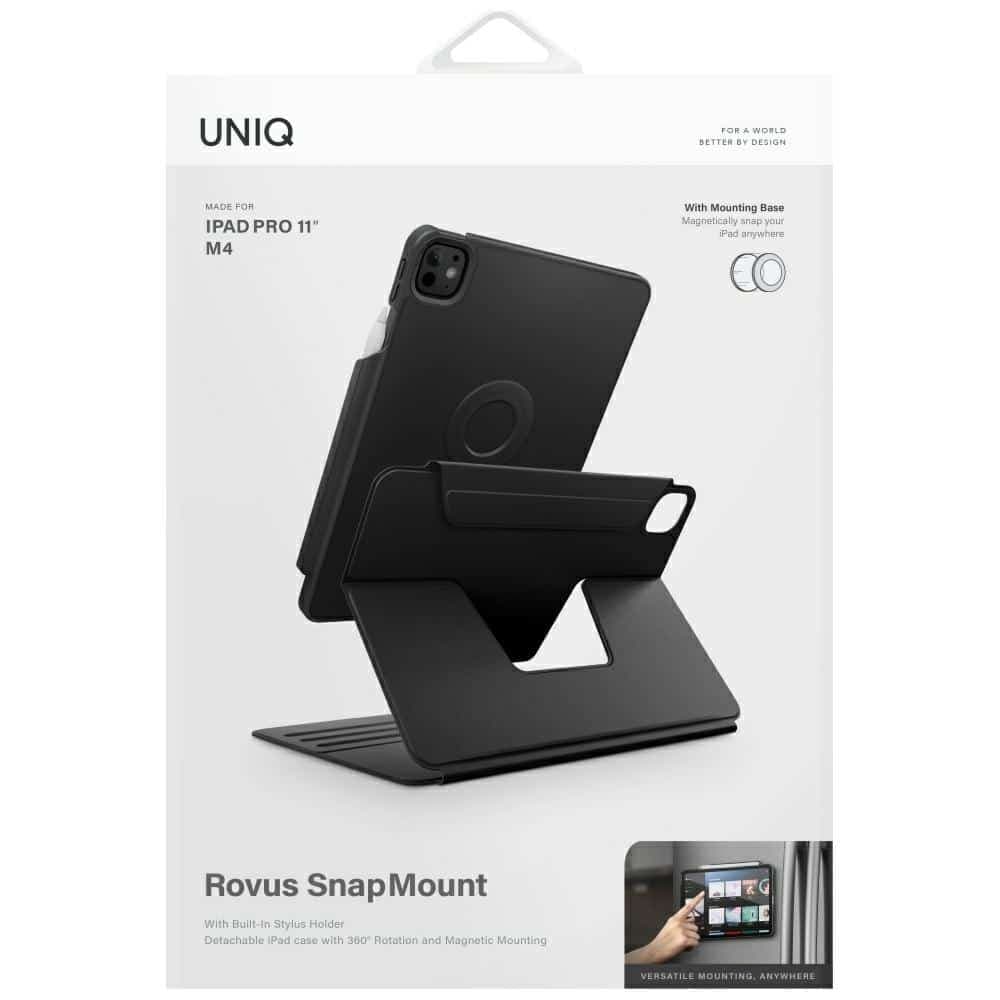 Θήκη UNIQ Rovus Snapmount Magnetic 360 Rotating Remote για iPad Pro 11" M4 (2024) μαύρη 11
