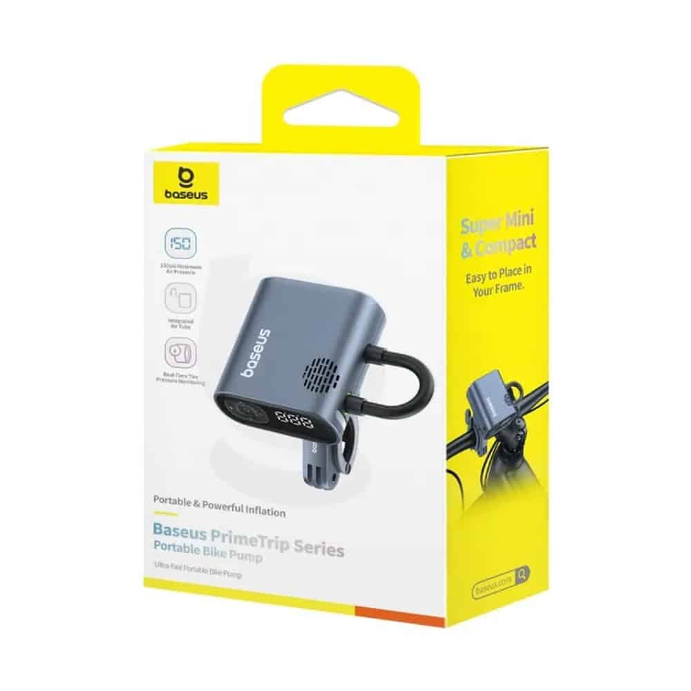 Baseus - Συμπιεστής Ποδηλάτου PrimeTrip Series (C11169000121-00) - Φορητός, Ένδειξη Πίεσης, 1750mAh, 150psi, Υπερταχύς - Μαύρος 6