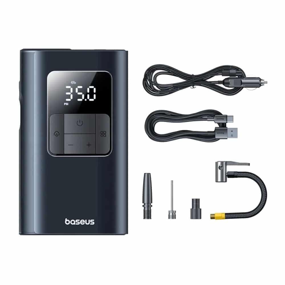 Baseus - Συμπιεστής Αυτοκινήτου PrimeTrip VA1 (C11169001121-00) - Ενσύρματος & Ασύρματος, με Φακό, 6000mAh, Power Bank, 75W - Μαύρο