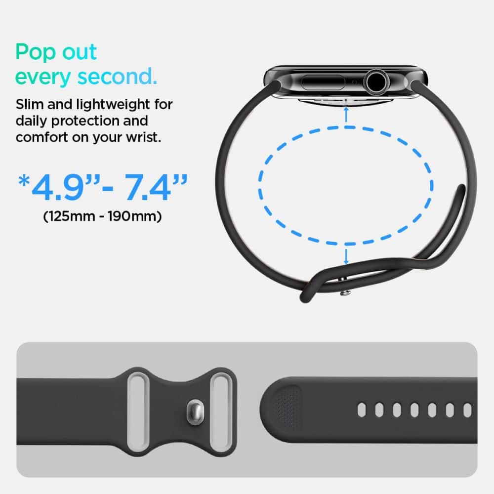 Spigen - Nano Pop - Apple Watch 1/2/3/4/5/6/7/8/9/10/SE/SE 2 (38/40/41/42mm) - Μαύρο Σουσάμι 9