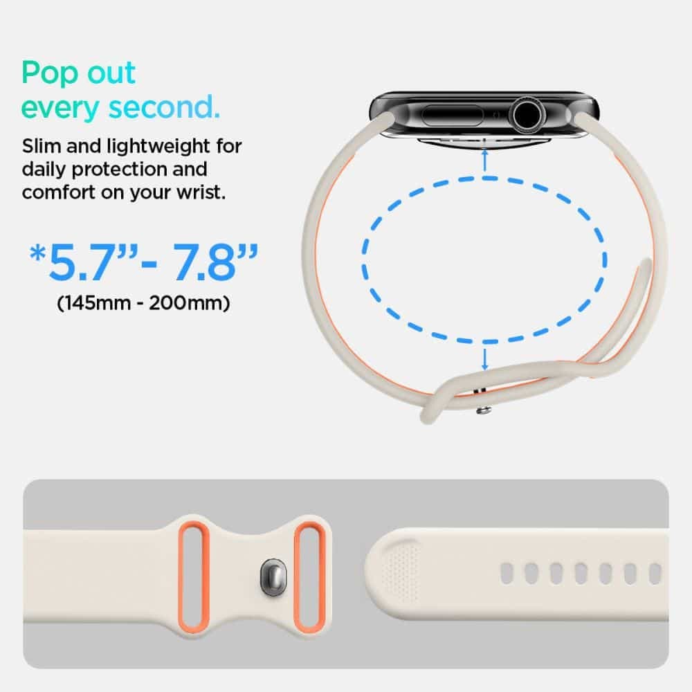 Spigen - Nano Pop - Apple Watch 1/2/3/4/5/6/7/8/9/10/SE/SE 2 (38/40/41/42mm) - Πορτοκαλί Μπεζ 11