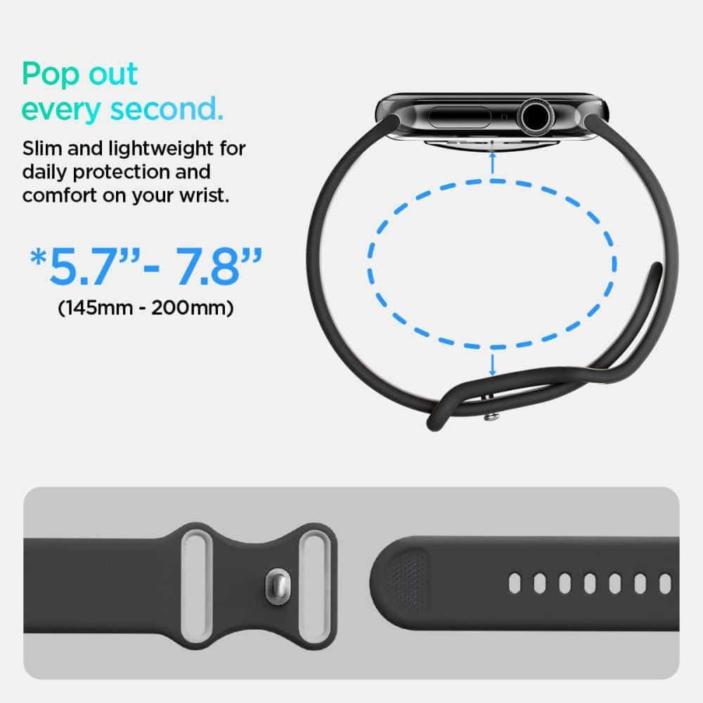 Spigen - Nano Pop - Apple Watch 1/2/3/4/5/6/7/8/9/10/SE/SE 2/Ultra/Ultra 2 (42/44/45/46/49mm) - Μαύρο Σουσάμι 12