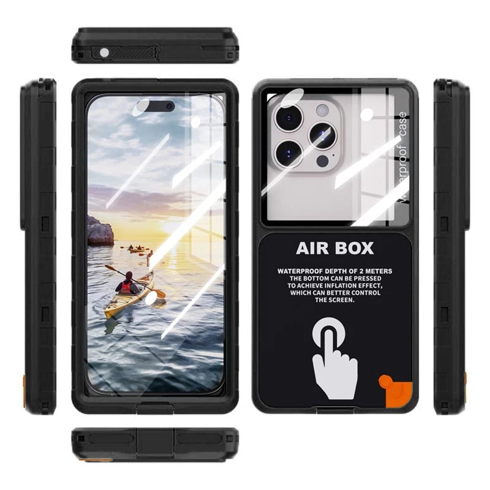 ShellBox - Αδιάβροχη θήκη AirBox IP68 (μέγιστο 6,9 ίντσες) - Μοντέλο Universal για τηλέφωνο (μέγιστο βάθος 15 χιλιοστών) - Μαύρο 2