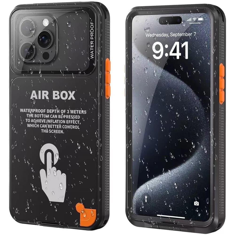 ShellBox - Αδιάβροχη θήκη AirBox IP68 (6,1 ίντσες) - iPhone 12/12 Pro/13/13 Pro/14/14 pro/15/15 Pro/16 - Μαύρη