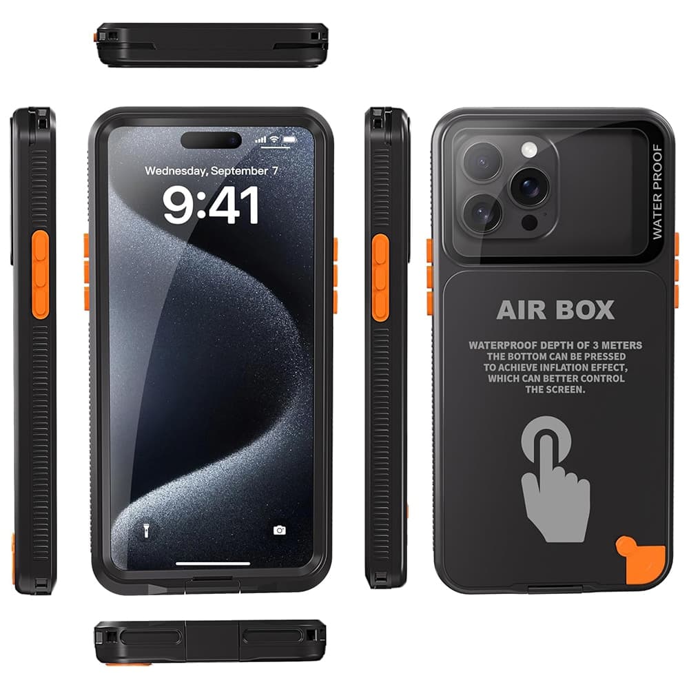 ShellBox - Αδιάβροχη θήκη AirBox IP68 (6,1 ίντσες) - iPhone 12/12 Pro/13/13 Pro/14/14 pro/15/15 Pro/16 - Μαύρη 2