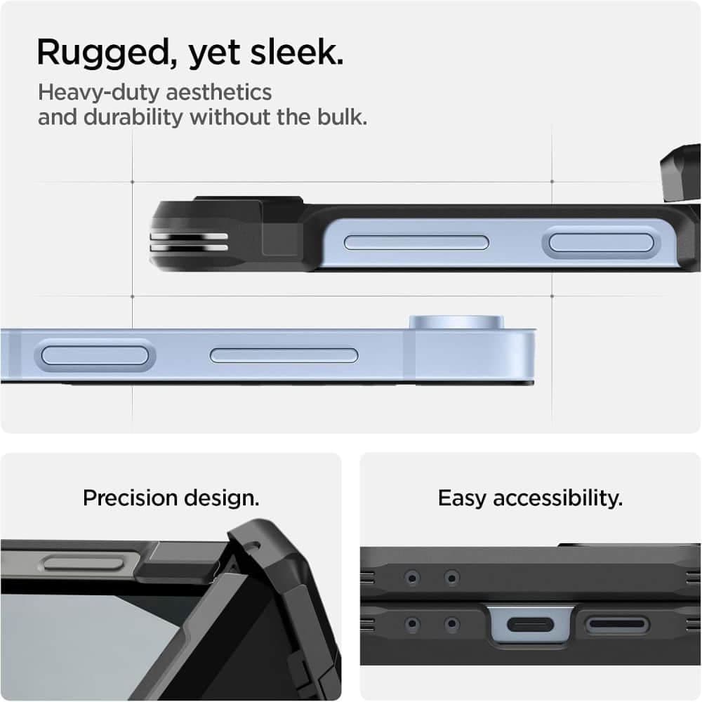 Spigen Tough Armor Pro - θήκη για Samsung Galaxy Z Flip6 / Flip7 FE - Μαύρο 5