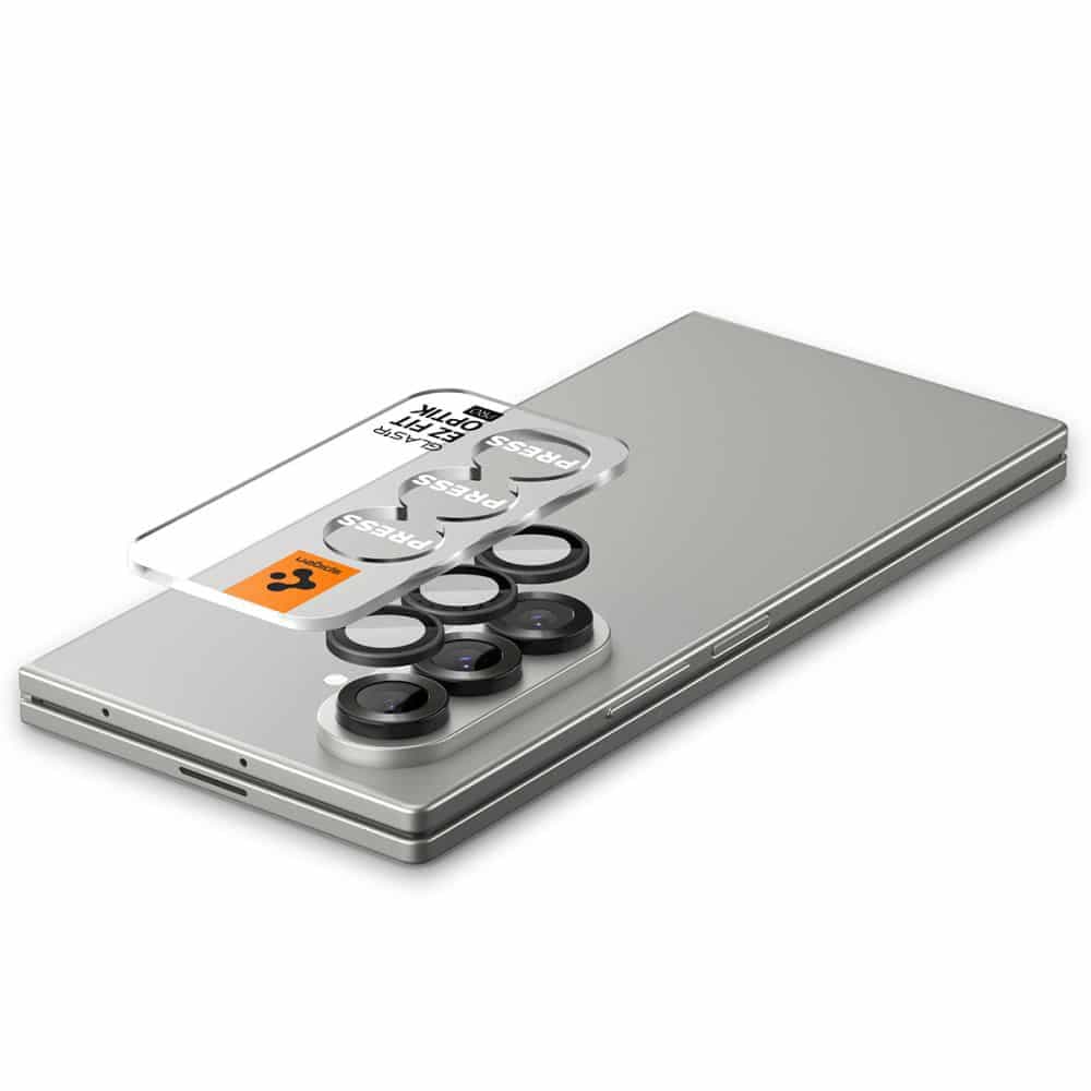 Spigen - Γυαλί Κάμερας Optik.tR EZ Fit Pro HD (συσκευασία 2 τεμαχίων) - Samsung Galaxy Z Fold7 - Μαύρο 3