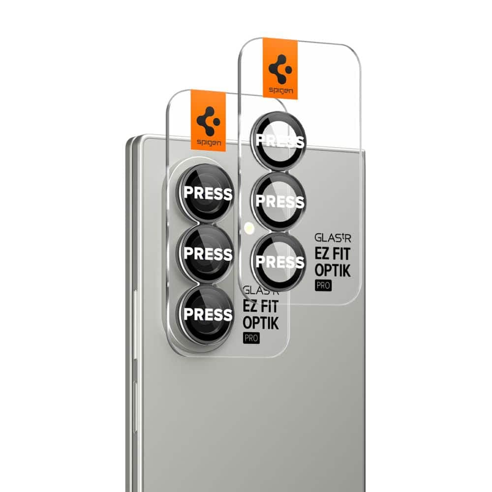 Spigen - Γυαλί Κάμερας Optik.tR EZ Fit Pro HD (συσκευασία 2 τεμαχίων) - Samsung Galaxy Z Fold7 - Μαύρο 5