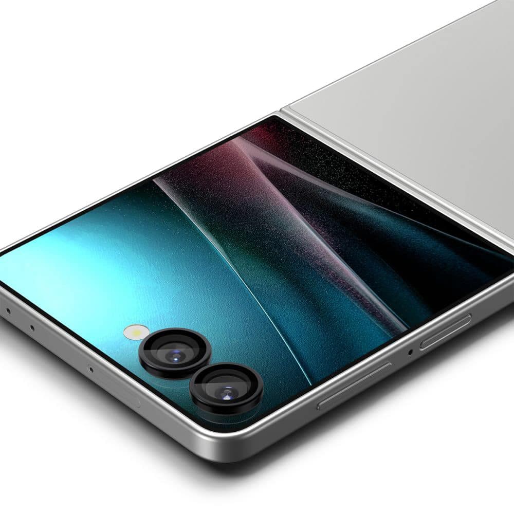 Spigen - Γυαλί Κάμερας Optik.tR EZ Fit Pro HD (συσκευασία 2 τεμαχίων) - Samsung Galaxy Z Flip7 - Μαύρο 5
