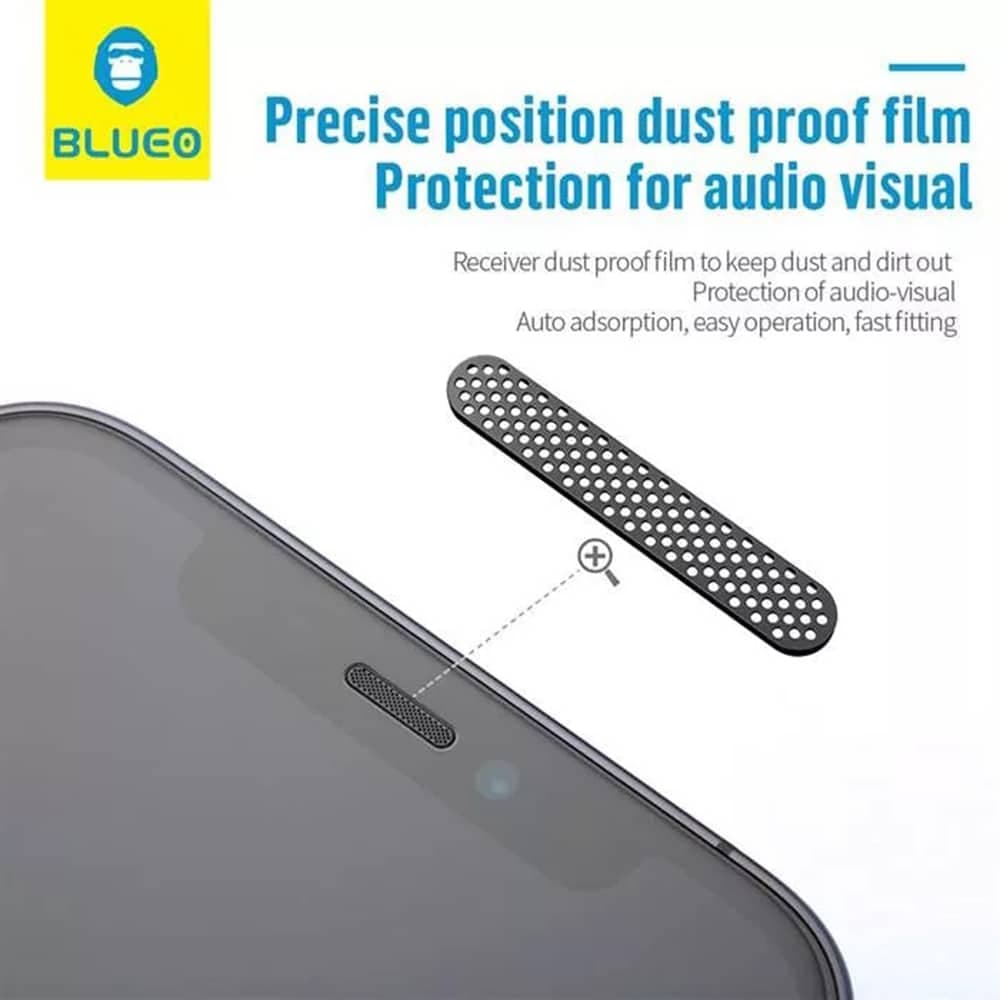 Blueo - Γυαλί HD κατά της σκόνης - iPhone X / iPhone XS / iPhone 11 Pro - Μαύρο 2