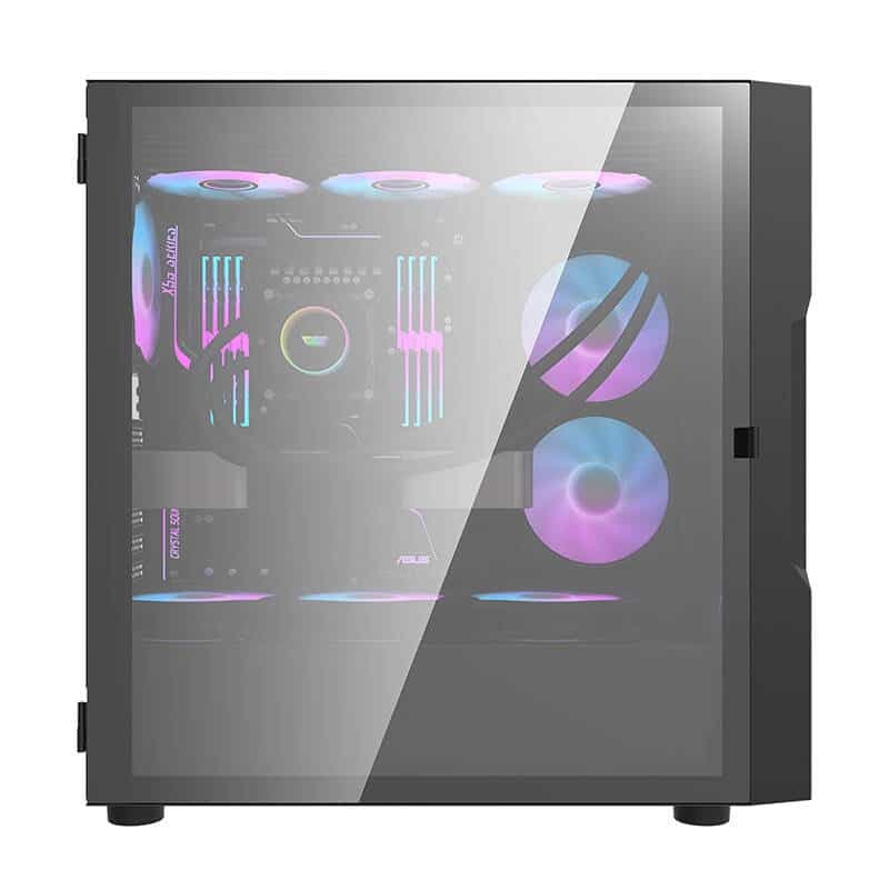 Darkflash DK431 Γυάλινη θήκη υπολογιστή (μαύρη) + 4 ανεμιστήρες RGB 2