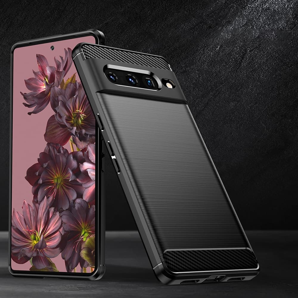Techsuit Carbon Silicone - θήκη για Google Pixel 7 Pro - Μαύρο 3