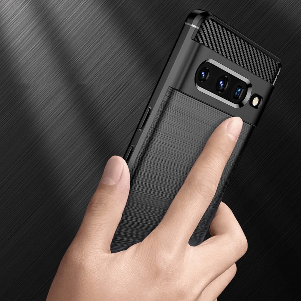 Techsuit Carbon Silicone - θήκη για Google Pixel 7 Pro - Μαύρο 4