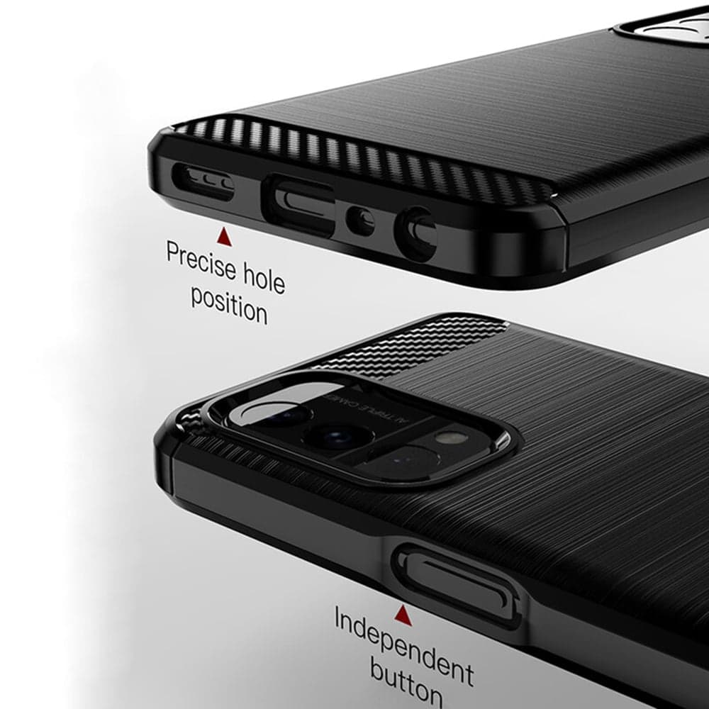 Techsuit Carbon Silicone - θήκη για Oppo A54 5G / Oneplus Nord N200 - Μαύρο 2
