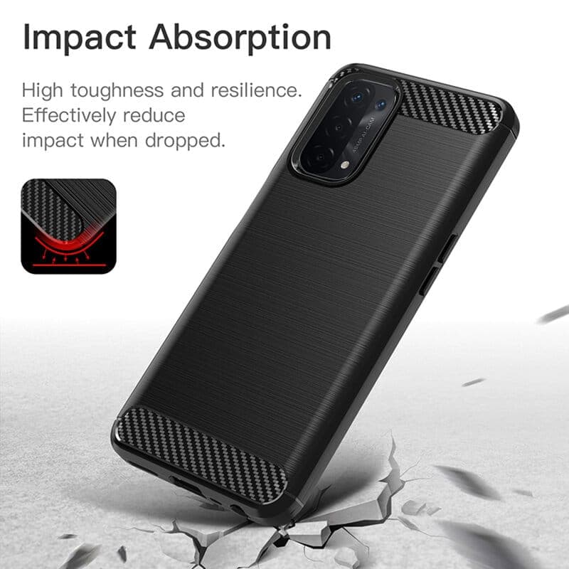 Techsuit Carbon Silicone - θήκη για Oppo A54 5G / Oneplus Nord N200 - Μαύρο 3
