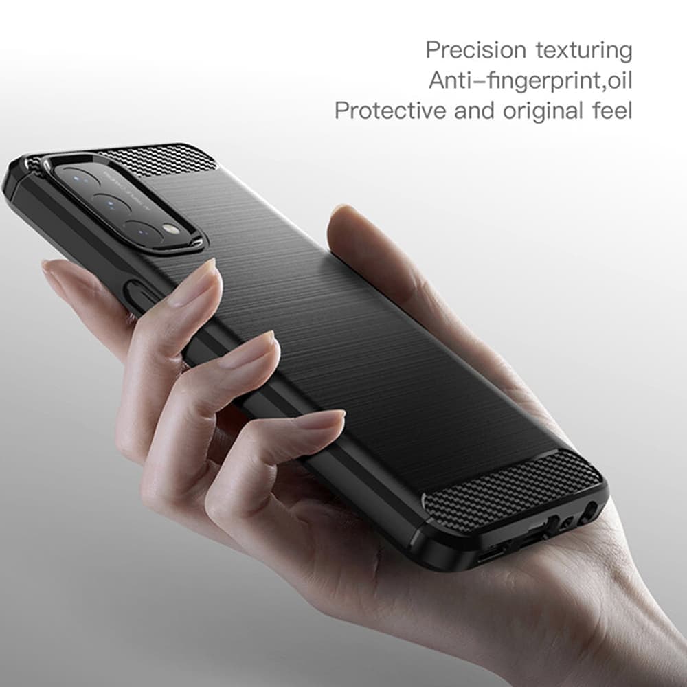Techsuit Carbon Silicone - θήκη για Oppo A54 5G / Oneplus Nord N200 - Μαύρο 5