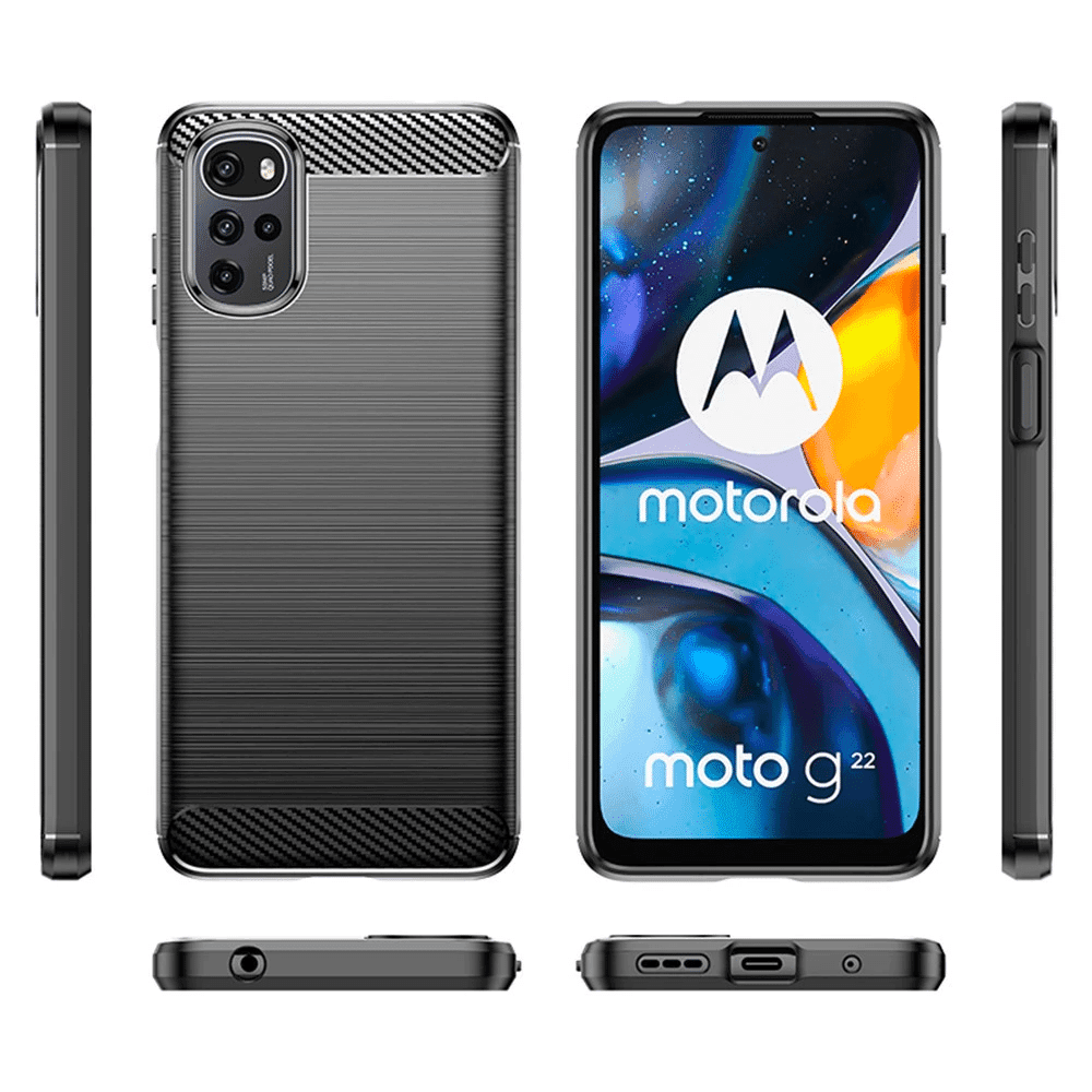 Techsuit Carbon Silicone - θήκη για Motorola Moto G22 - Μαύρο 2