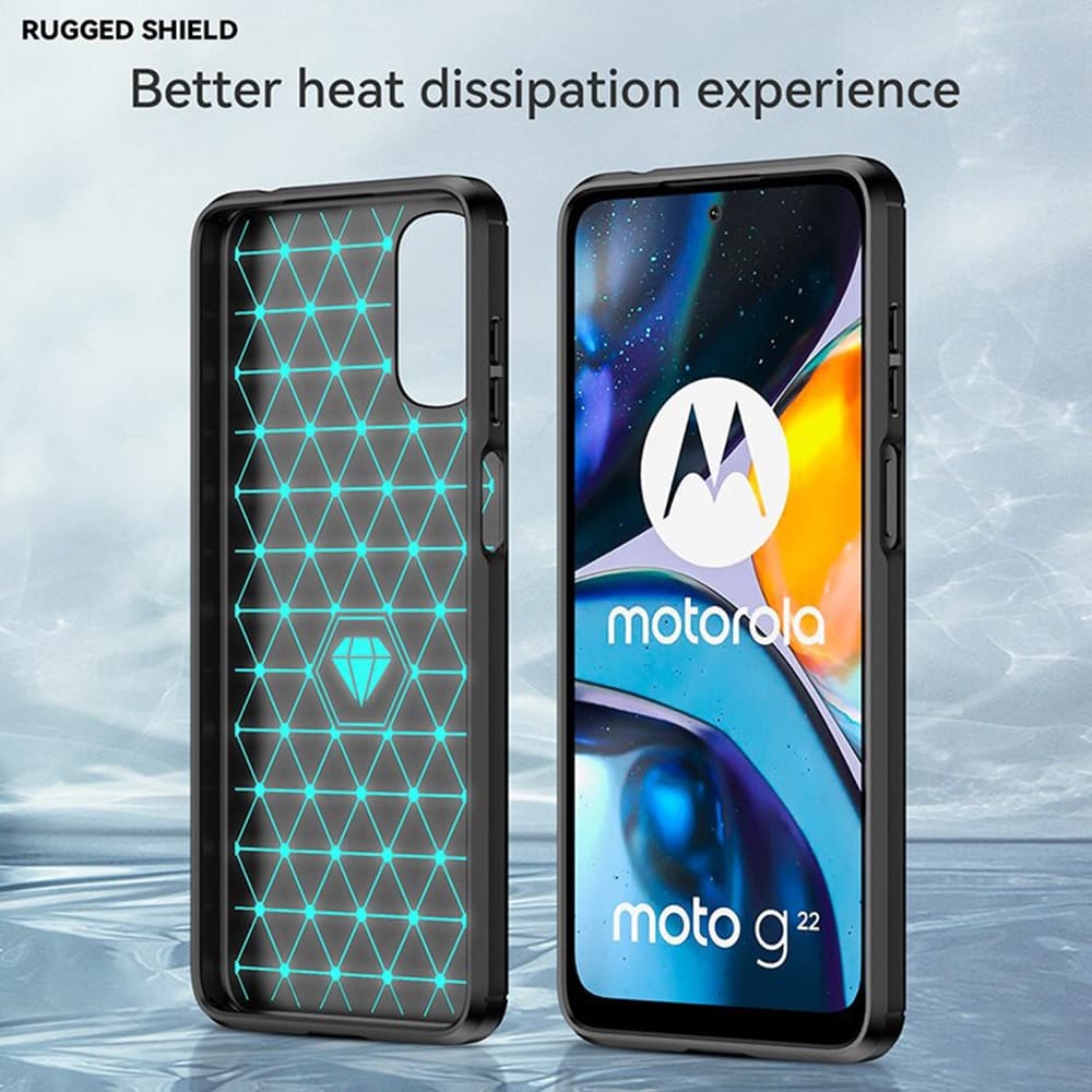 Techsuit Carbon Silicone - θήκη για Motorola Moto G22 - Μαύρο 6