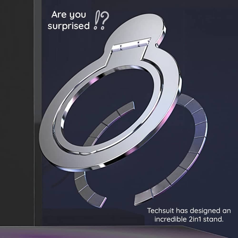Techsuit - MagSafe Phone Ring (MPR4) - Round Shape, Aluminium Alloy - Blue 7