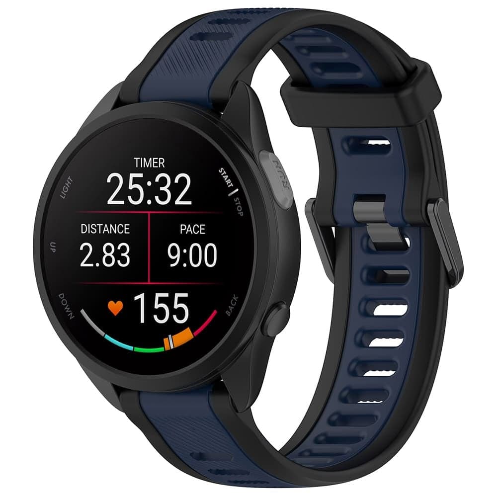 Techsuit - Watchband 18mm (W053) - Huawei Watch GT 4 (41mm)/W1/Honor Watch S1/Garmin Venu 2S/Vivoactive 4S - Dark Blue 4