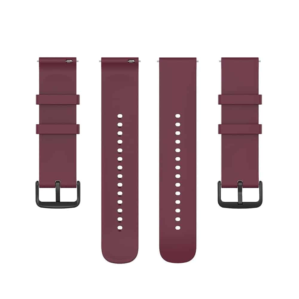 Techsuit - Watchband 20mm (W001) - Samsung Galaxy Watch 4/5/Active 2, Huawei Watch GT 3 (42mm)/GT 3 Pro (43mm) - Dark Red 3