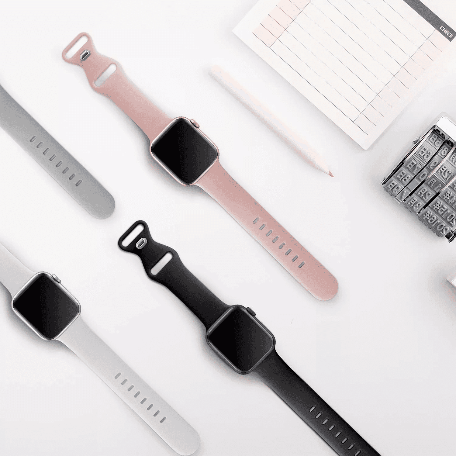 Techsuit - Watchband (W031) - Apple Watch 1/2/3/4/5/6/7/8/9/10/SE/SE 2 (38/40/41/42mm) - Gray 3