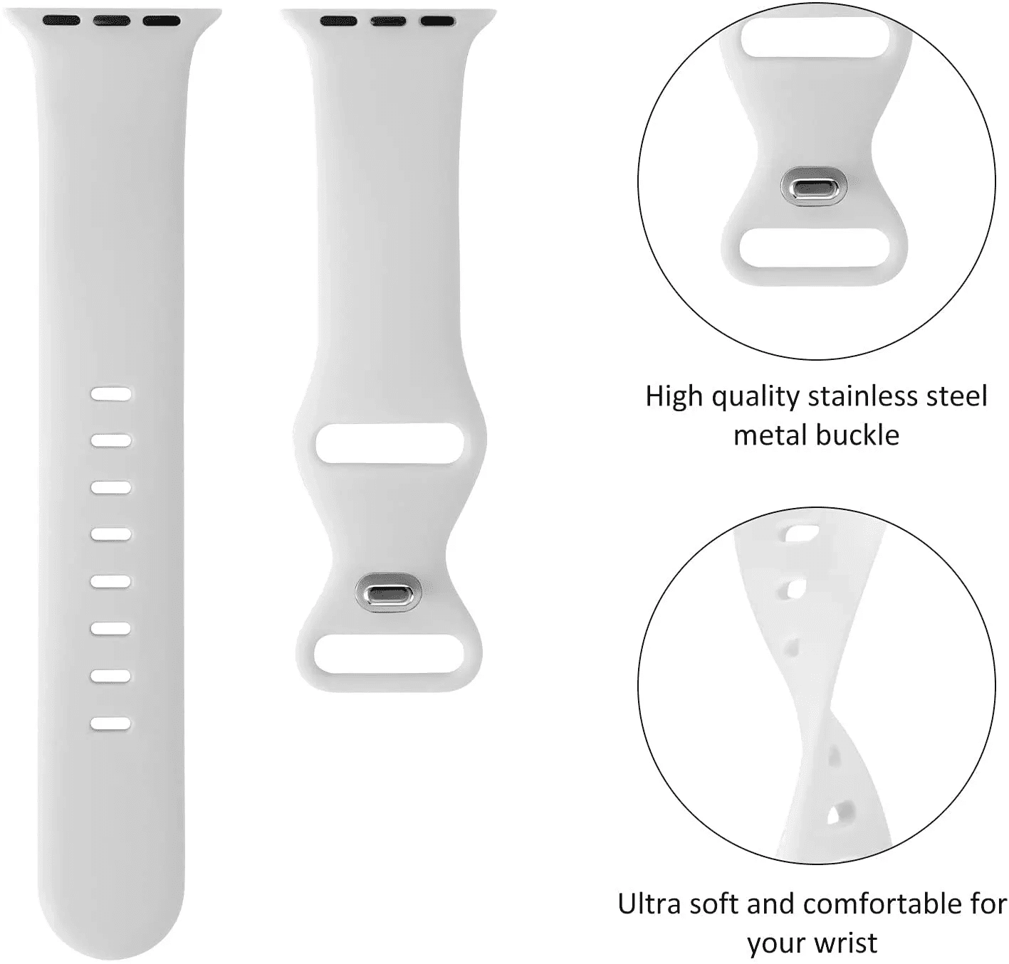 Techsuit - Watchband (W031) - Apple Watch 1/2/3/4/5/6/7/8/9/10/SE/SE 2 (38/40/41/42mm) - Gray 6