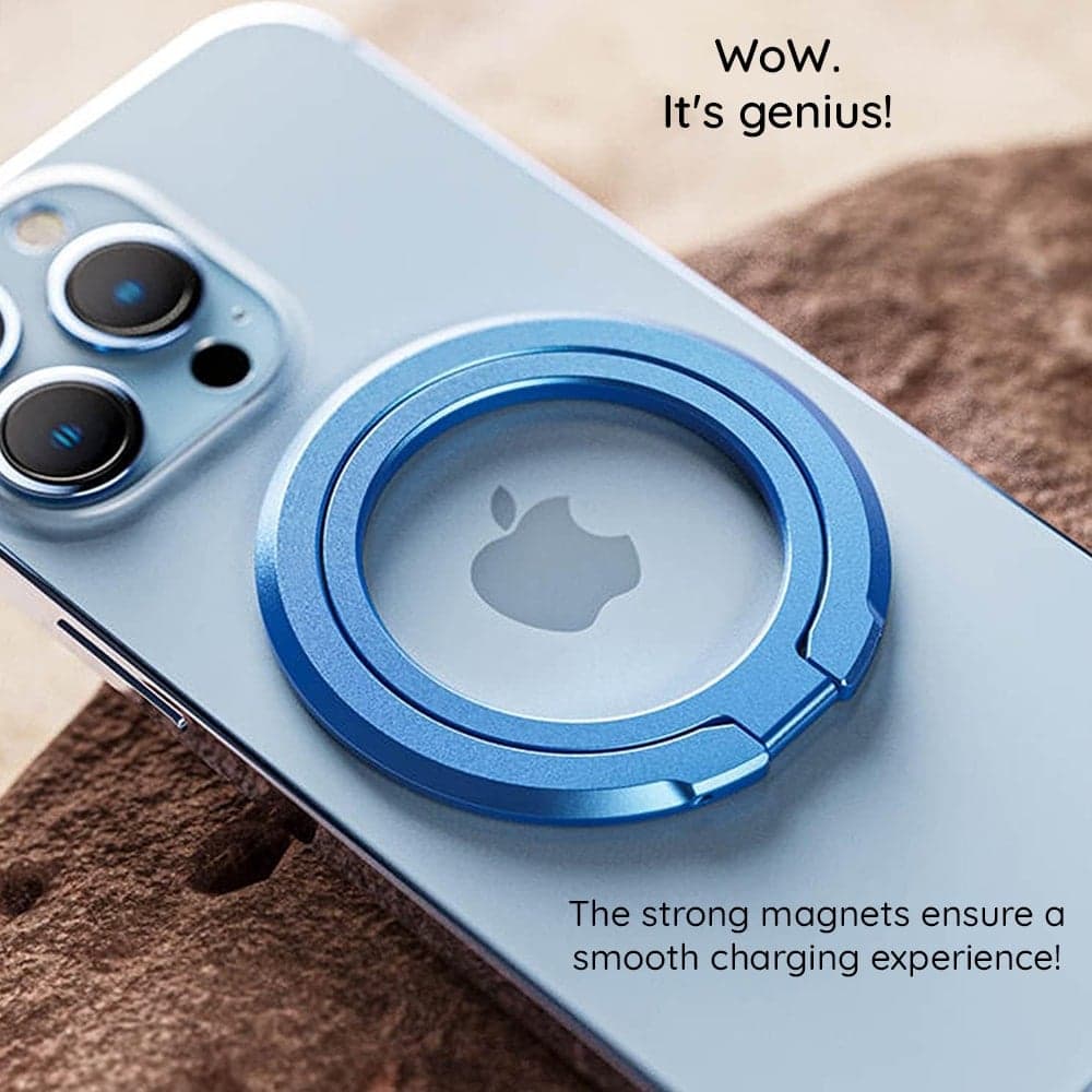 Techsuit - MagSafe Phone Ring (MPR3) - Round Shape, Aluminium Alloy, 3M - Blue 3