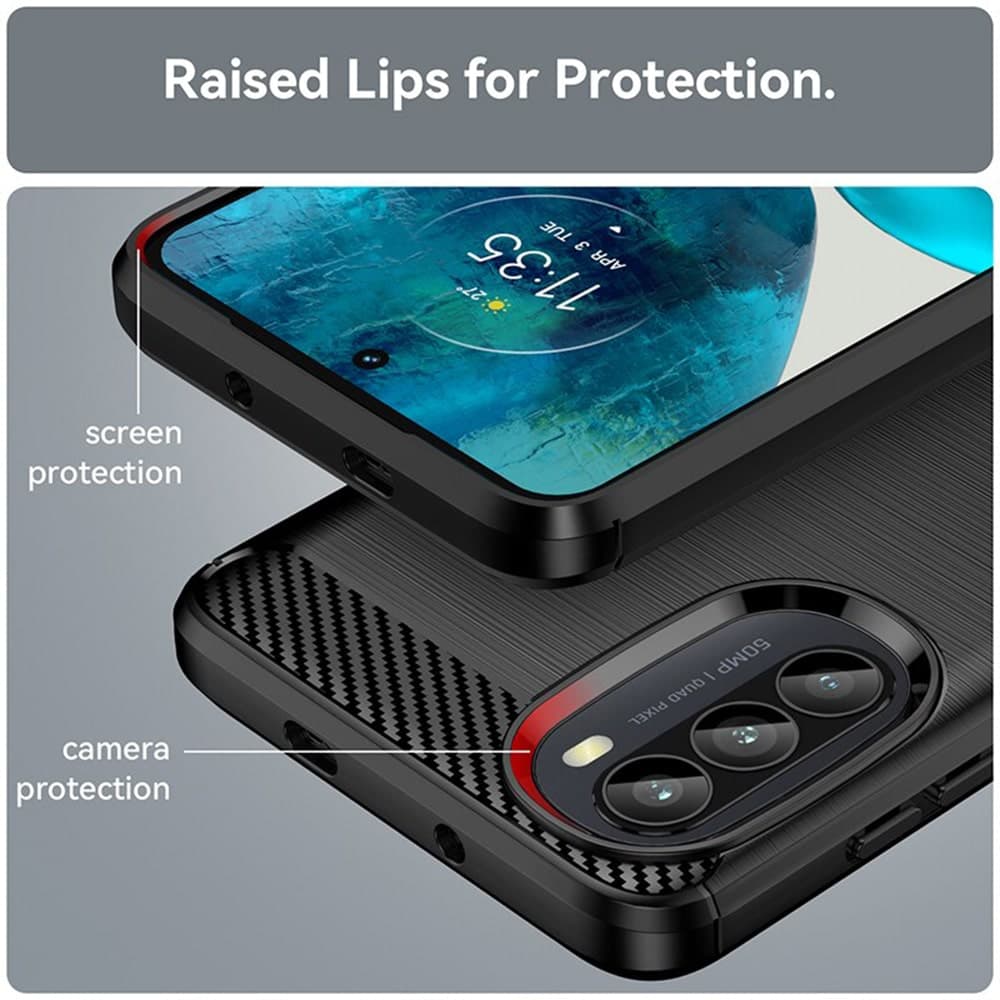 Techsuit Carbon Silicone - θήκη για Motorola Moto G52 - Μαύρο 3