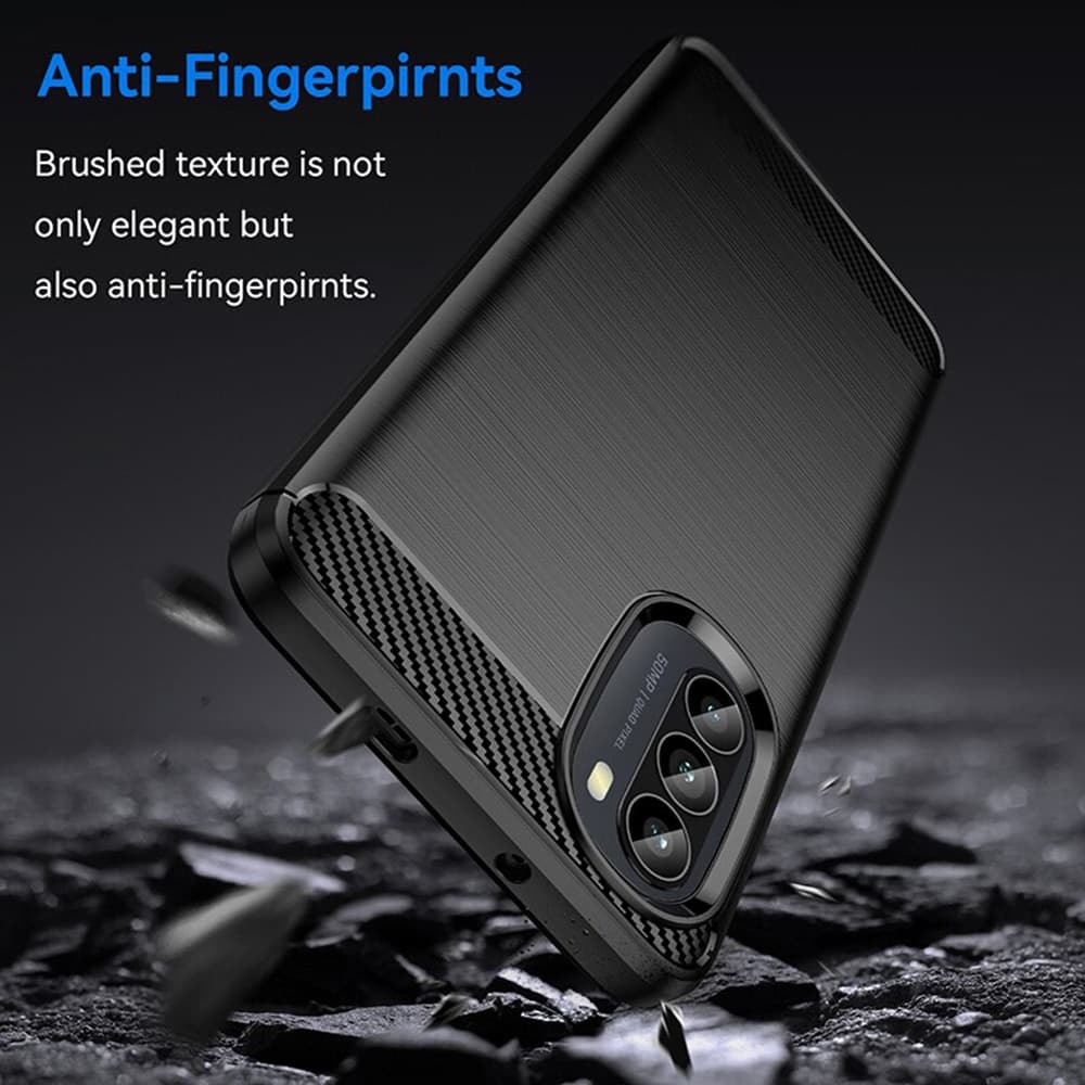 Techsuit Carbon Silicone - θήκη για Motorola Moto G52 - Μαύρο 4