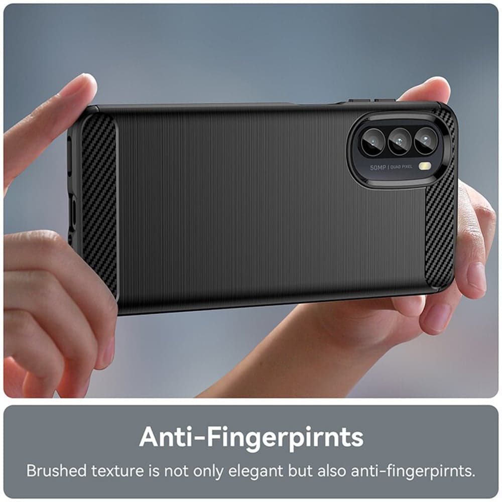 Techsuit Carbon Silicone - θήκη για Motorola Moto G52 - Μαύρο 5