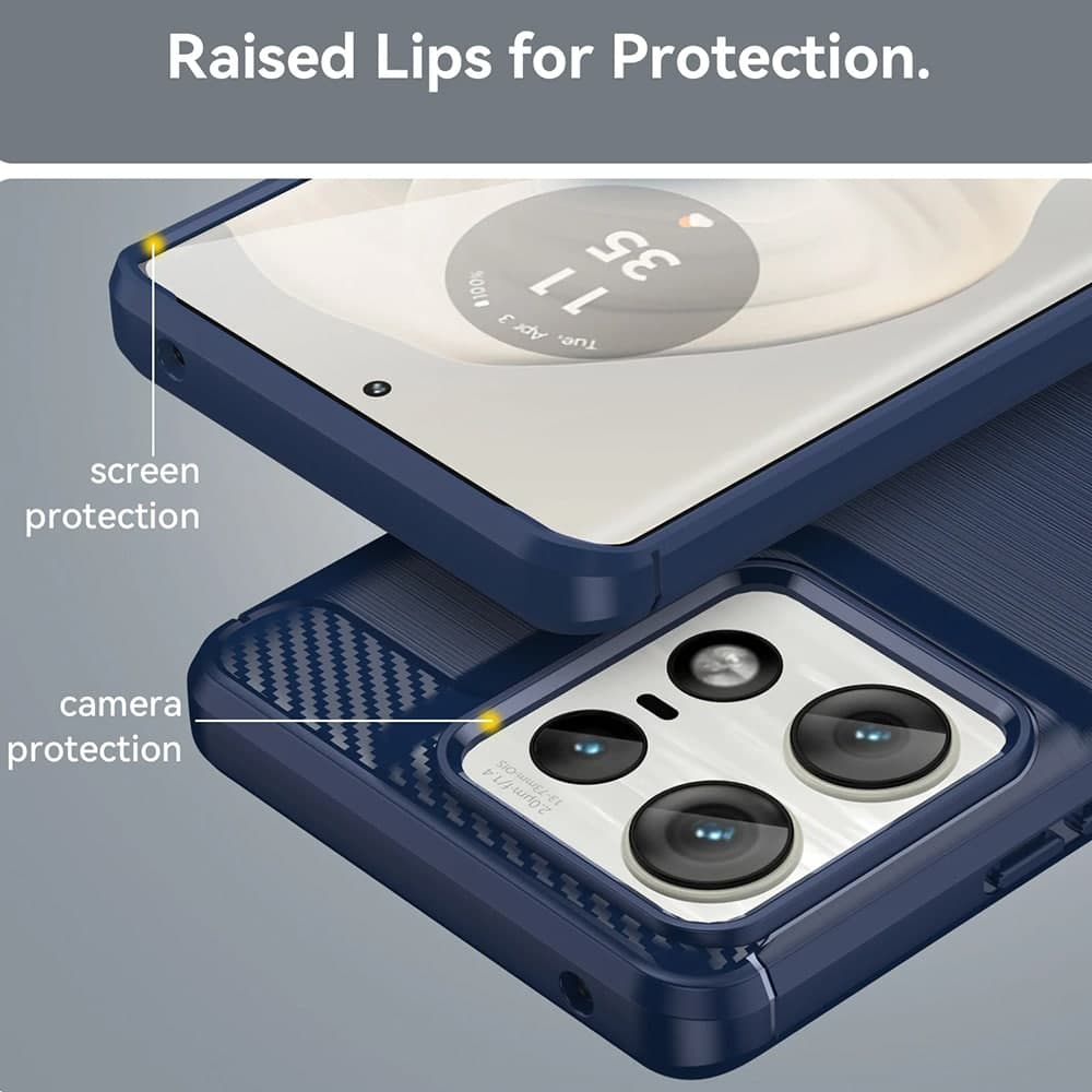 Techsuit Carbon Silicone - θήκη για Motorola Edge 50 Pro - Μαύρο 3