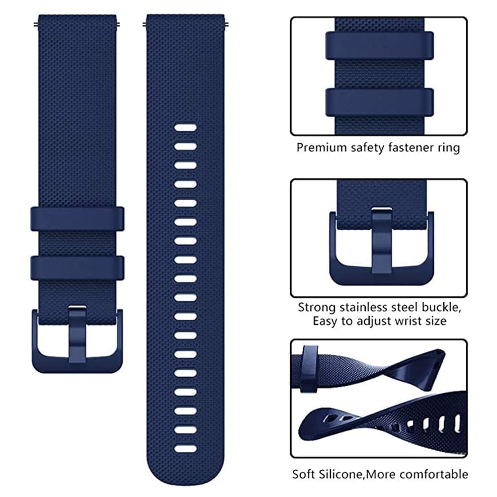 Techsuit - Watchband 22mm (W006) - Samsung Galaxy Watch (46mm)/Watch 3/Gear S3, Huawei Watch GT/GT 2/GT 3 (46mm) - Blue 5